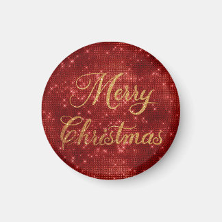 Red glitter god jul magnet