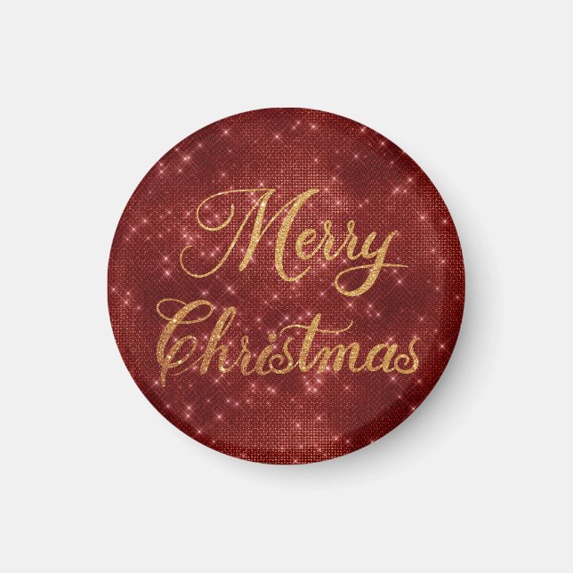 Red glitter god jul magnet (Framsidan)