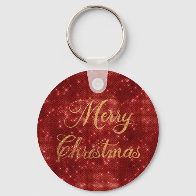 Red glitter god jul nyckelring (Framsida)