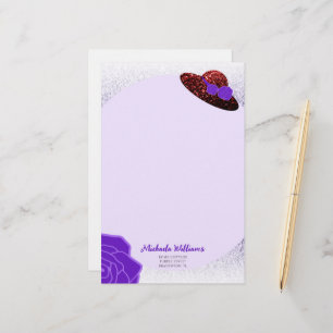 Red glitter hat lila lavender papper stationär La