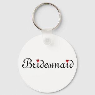 Red Glitter Heart Personlig Bridesmaid Nyckelring
