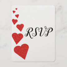 Red Glitter Hearts Bröllop OSA