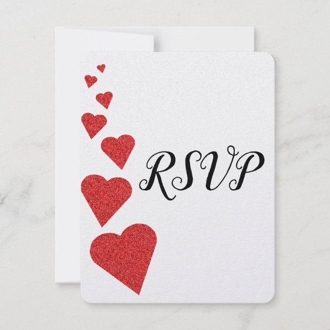 Red Glitter Hearts Bröllop OSA (Framsida)