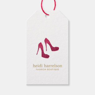Red Glitter Heels Boutique Mode Presentetikett