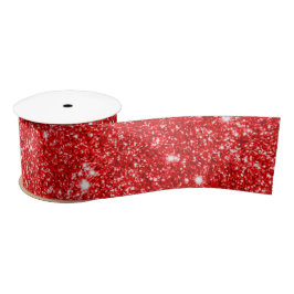 Red Glitter jul Satin Ribbon