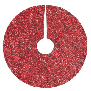 Red Glitter Julgransmatta Borstad Polyester