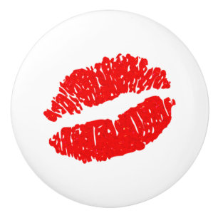 Red Glitter Kiss Läppar Chic Dresser-skåp för Knopp