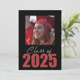 Red Glitter, klass 2025, fotomeddelande Inbjudningar