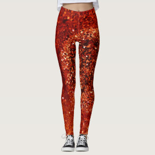 Red Glitter Leggings