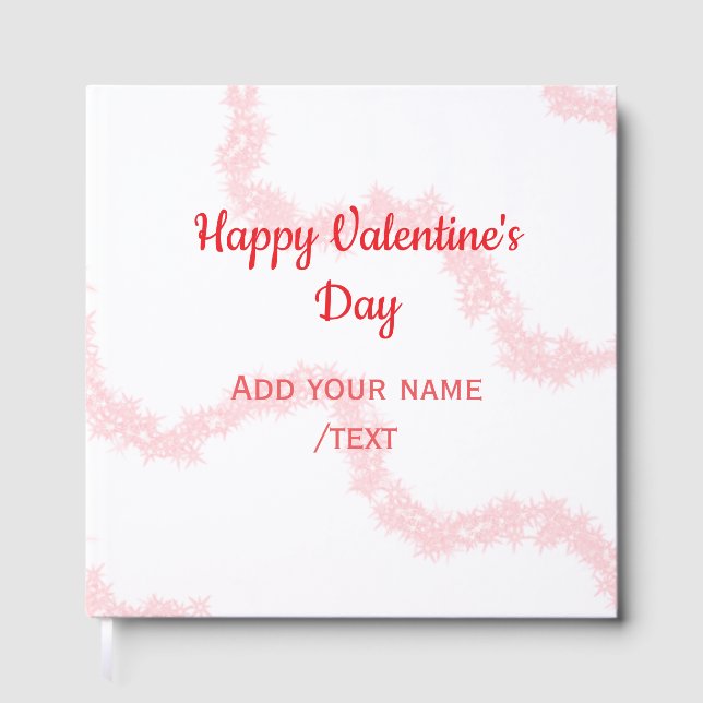 Red glitter lines happy Valentine's day spiral nam Gästböcker (Framsida)