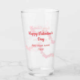 Red glitter lines happy Valentine's day spiral nam Glaskopp