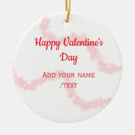 Red glitter lines happy Valentine's day spiral nam Julgransprydnad Keramik
