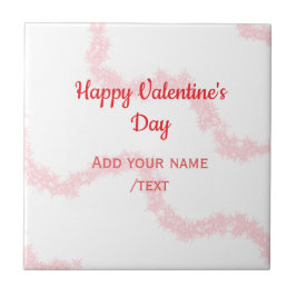 Red glitter lines happy Valentine's day spiral nam Kakelplatta