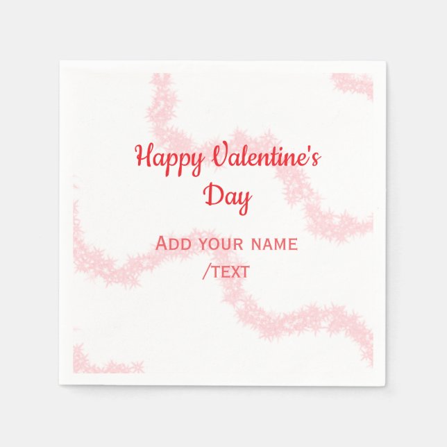 Red glitter lines happy Valentine's day spiral nam Pappersservett (Framsidan)