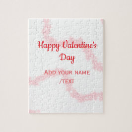 Red glitter lines happy Valentine's day spiral nam Pussel