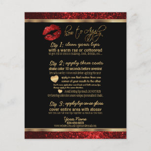 Red Glitter Lip 💋 instruktioner om Black Flygblad