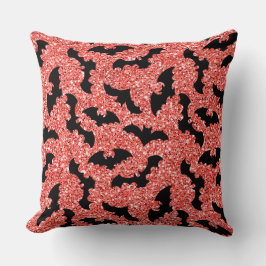 RED GLITTER LOOK MED BLACK FLADDERMUS KUDDE