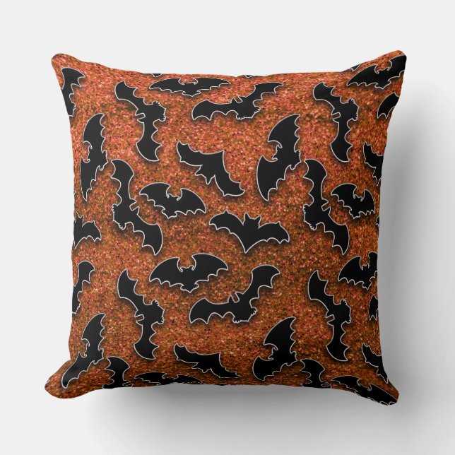 RED GLITTER LOOK MED BLACK FLADDERMUS KUDDE (Framsida)