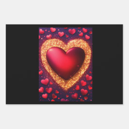 Red glitter med hjärtan