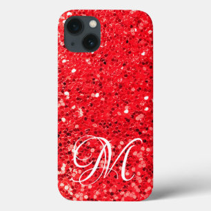 Red Glitter med Monogram