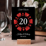 Red Glitter Monogram Poker Chip Casino Bröllop Inbjudningar<br><div class="desc">Fira i stil med dessa moderna och mycket trendig bröllop-kort för bordsnummer. Den här utformningen är lätt att anpassa med din egen formulering och dina gäster kommer att bli glada när de ser dessa fantastiska bordsnummer. Matchande objekt finns i samlingen. *** HUR DU ORDER *** Anpassa och lägg till varje...</div>