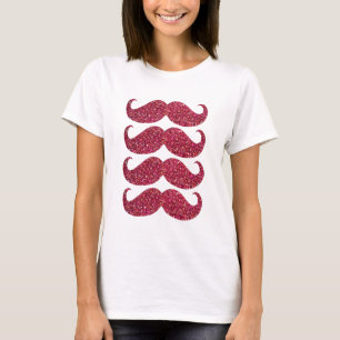 Red Glitter Mustache #2 Tee Shirt
