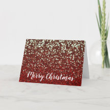 Red Glitter och Bright Ljus-julkort