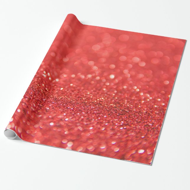 Red Glitter Presentpapper (Utrullad)