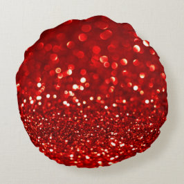 Red Glitter Round Dekorativ kudde