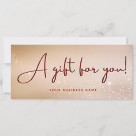 Red Glitter Script Business Gift-certifikat