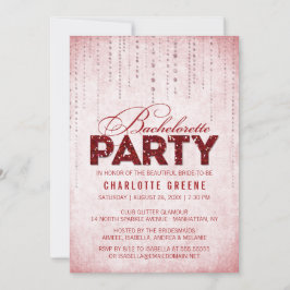 Red Glitter Se Bachelorette Party-inbjudan Inbjudningar