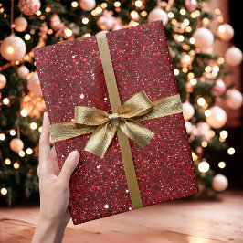 Red Glitter Sparkle Wrapping Paper Presentpapper