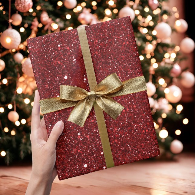 Red Glitter Sparkle Wrapping Paper Presentpapper (Skapare uppladdad)