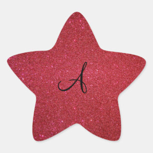 Red glitter stjärnformat klistermärke
