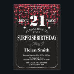 Red Glitter Surprise 21:a födelsedagsinbjudan Inbjudningar<br><div class="desc">Red Glitter Surprise 21:a födelsedagsinbjudan. Vit typografi. Bakgrund för svarta och vita kritor. Vuxen Birthday. Male Manar eller Women Birthday. Kids Boy eller Girl Dam Tonåring Teenage Bday Inbjudan. 13:e 15:e 16:e 18:e 20:e 30:e 40:e 60:e 70:e 80:e 90:e 100:e. Vilken ålder som helst. Om du vill göra ytterligare anpassningar...</div>