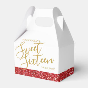 Red Glitter Sweet 16 Personlig Presentaskar