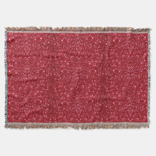 Red Glitter Throw Blanket Filt (Framsidan)
