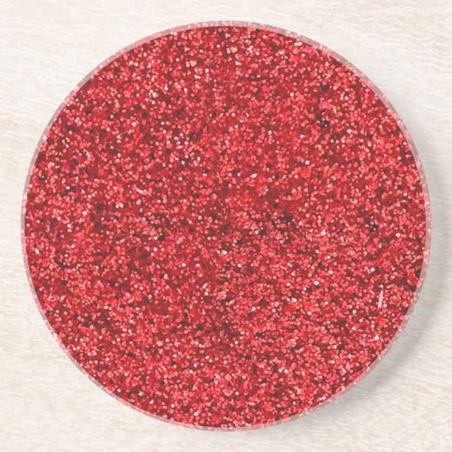 Red Glitter Underlägg Sandsten (Framsidan)