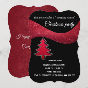 Red glitter, vanlig julhelg party inbjudningar