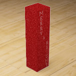 Red Glitter Vin Box Presentask För Vinflaska<br><div class="desc">Red Glitter tittar på Presentask för Vinflaska. Den här julklappen har en elegant, ett rent rött glitter-utseende. Observera att detta inte är glitter. Du kan enkelt anpassa det här objektet med dina egna meddelanden. Du kan välja teckensnittet stil och färg på text. Koordinera med de andra punkterna i mina glitter-samlingar....</div>