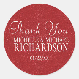 Red Glitter Wedding Favor Runt Klistermärke