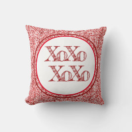 Red Glitter XOXO Kudde