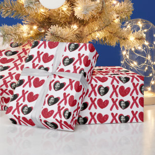 Red Glitter XOXO Photo Valentine Day Presentpapper