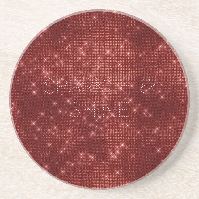 Red Glitzy Chic Glam Gnistra Underlägg (Framsidan)