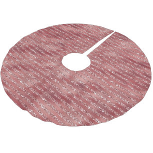 Red Glitzy Glitter Rand Julgransmatta Borstad Polyester