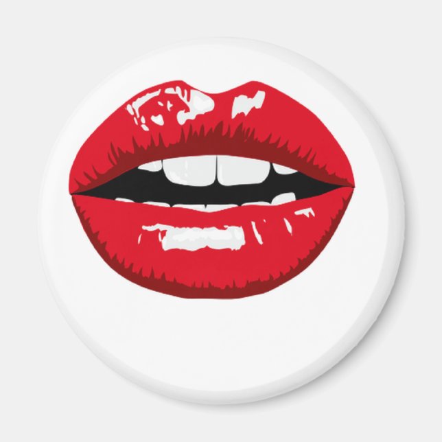 Red glossy läppar magnet (Framsidan)