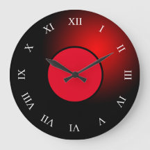 Red Glowing Orb Large Clock
