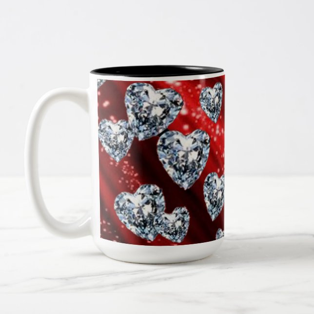 Red Gnistra Diamond Hearts Mugg (Vänster)