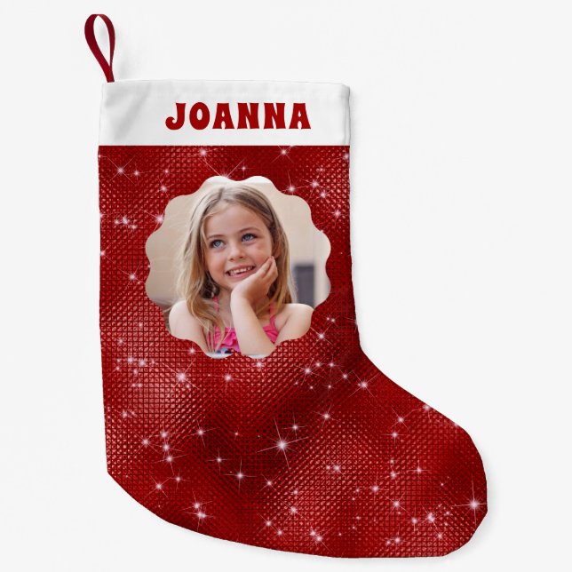 Red Gnistra Glitter Liten Julstrumpa (Framsidan)