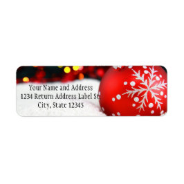 Red Gnistra jul Ornament Snö Returadress Etikett
